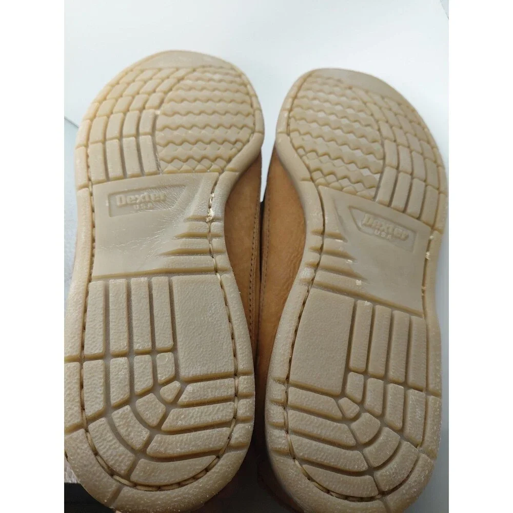Vintage Dexter Mens Navigator II Boat Shoes 7.5M Tan Leather Casual Deck Loafers